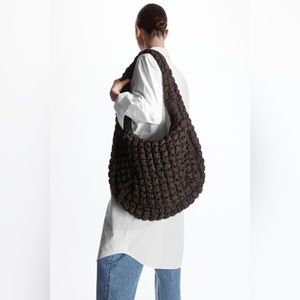 COS Quilted Oversized Shoulder Bag (Brown)
